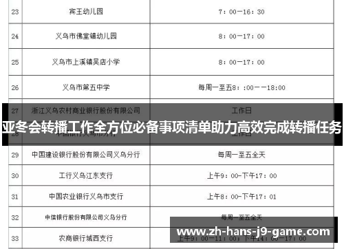 亚冬会转播工作全方位必备事项清单助力高效完成转播任务 亚冬会转播工作全方位必备事项清单助力高效完成转播任务