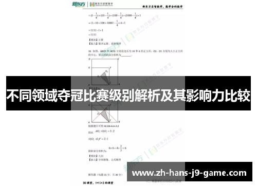 不同领域夺冠比赛级别解析及其影响力比较 不同领域夺冠比赛级别解析及其影响力比较